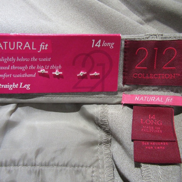 NEW 212 Collection Cateye Pant LIght Taupe 14 Long - Picture 5 of 6